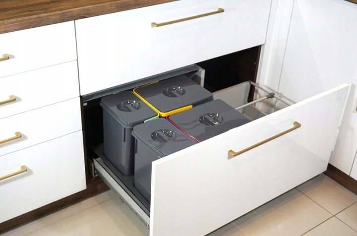 Kosz na śmieci pod zlew Amix RUBIO segregator do szuflady szafki 60cm