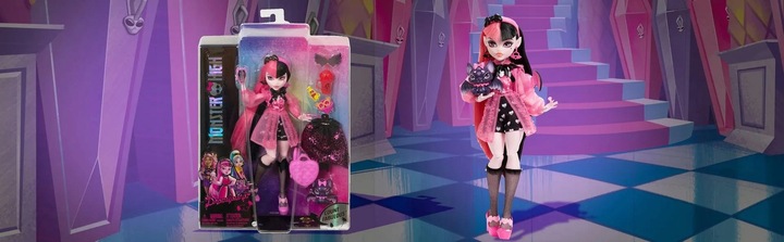 Monster High Draculaura Lalka Modowa Zestaw AKCESORIA HHK51 MATTEL