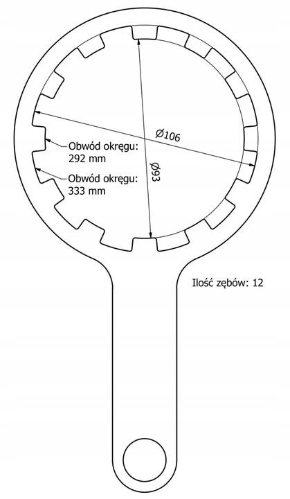 Metalowy klucz do korpusu obudowy filtra wody 10" 10' WRT WFW USTM EMI