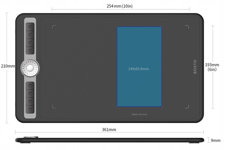 Tablet graficzny BOSTO T1060 PL OPROGRAMOWANIE do komputera PROFESJONALNY