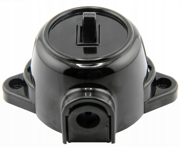 Włącznik czarny retro loft PRL