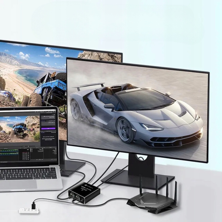 Adapter rozdzielacz mini Switch splitter LAN Ethernet RJ45 4xRJ45 1000M 1GB