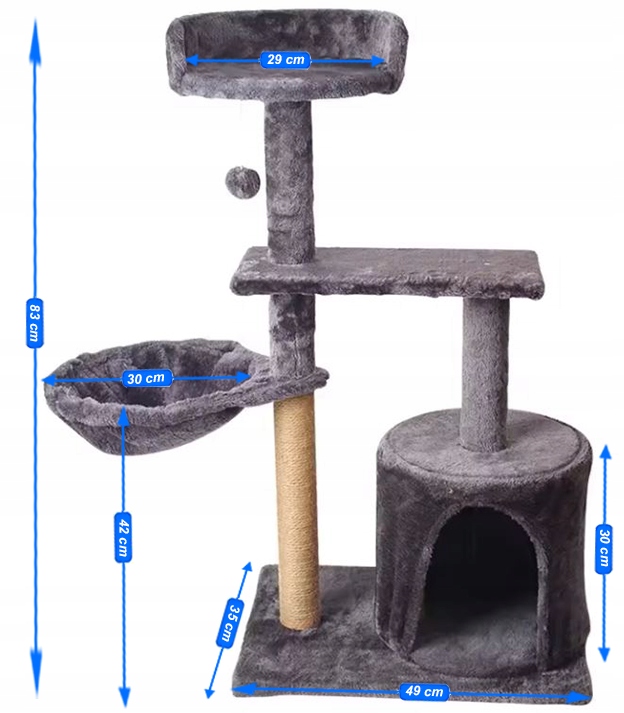 DRAPAK DLA KOTA DOMEK LEGOWISKO SŁUPEK DO DRAPANIA ZABAWKA MYSZKA WIEŻA