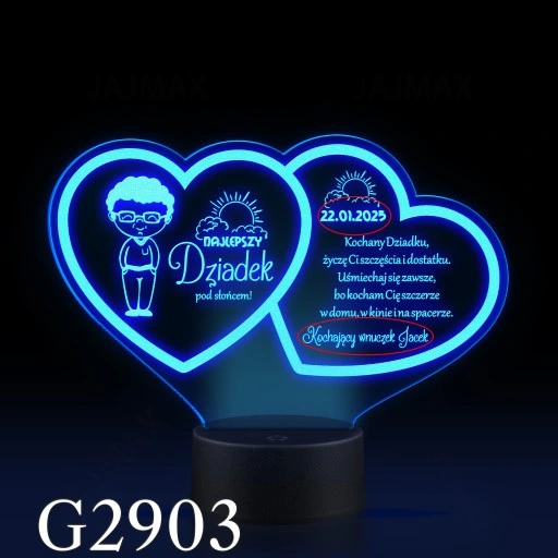 Prezent Dzień Babci i Dziadka Statuetka lampka LED