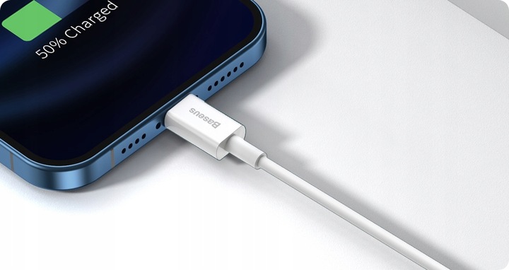 BASEUS KABEL PRZEWÓD USB LIGHTNING DO IPHONE 2.4A BEZPIECZNY MOCNY 1M