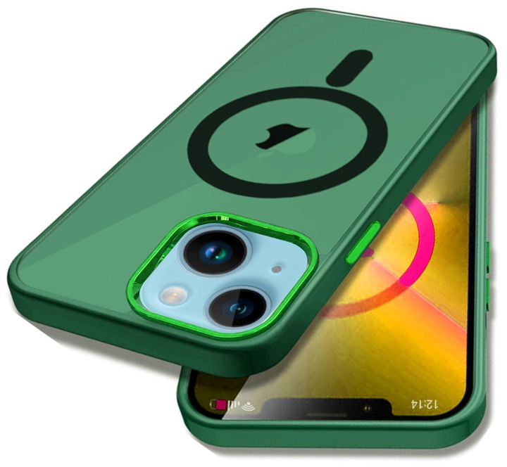 Etui Do iPhone 13 / 14 (Magsafe, Czarne Matowe, Wzmacniane, Trwałe) 2xSzkło