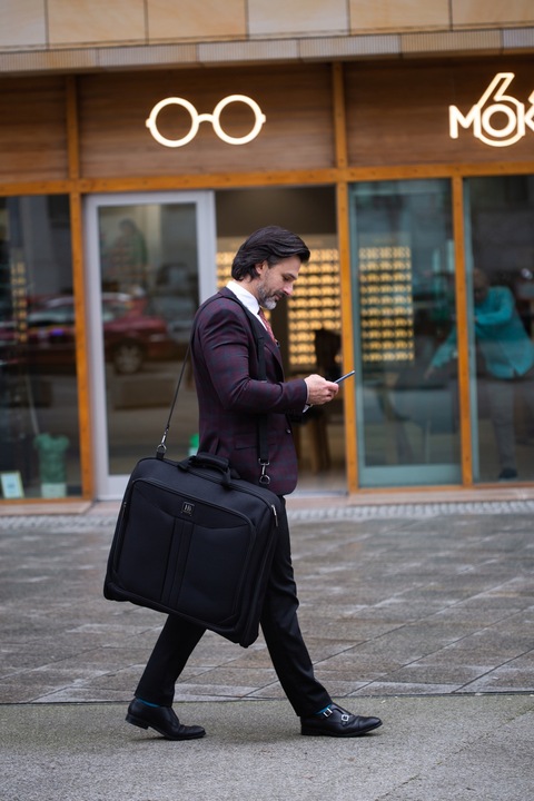 Solidna TORBA męska podróżna POKROWIEC na garnitur Hugh Butler Alfred