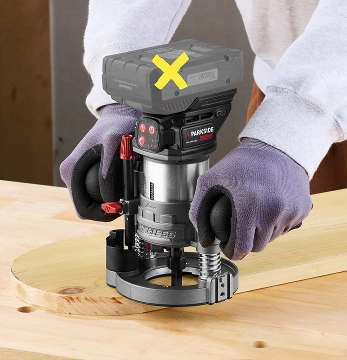 AKUMULATOROWA FREZARKA GÓRNOWRZECIONOWA PARKSIDE 20 V ZESTAW + WALIZKA