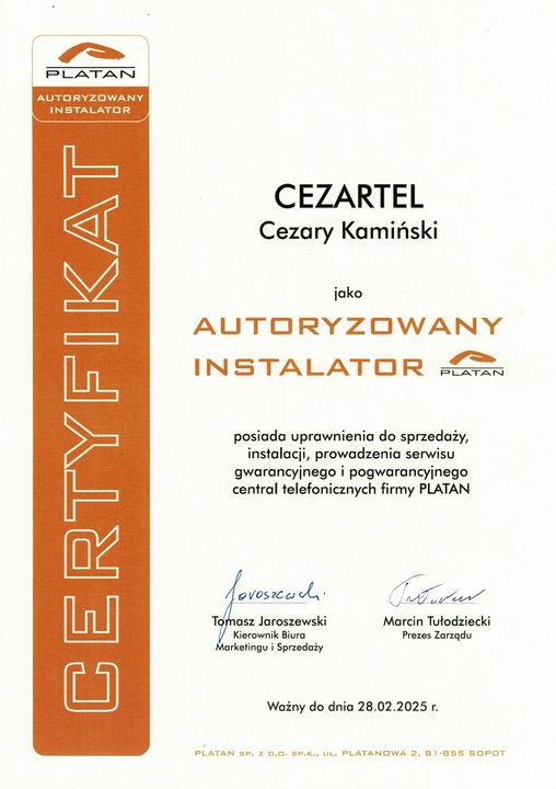 PLATAN centrala PROXIMA VoIP SIP Trunk + ABONAMENT