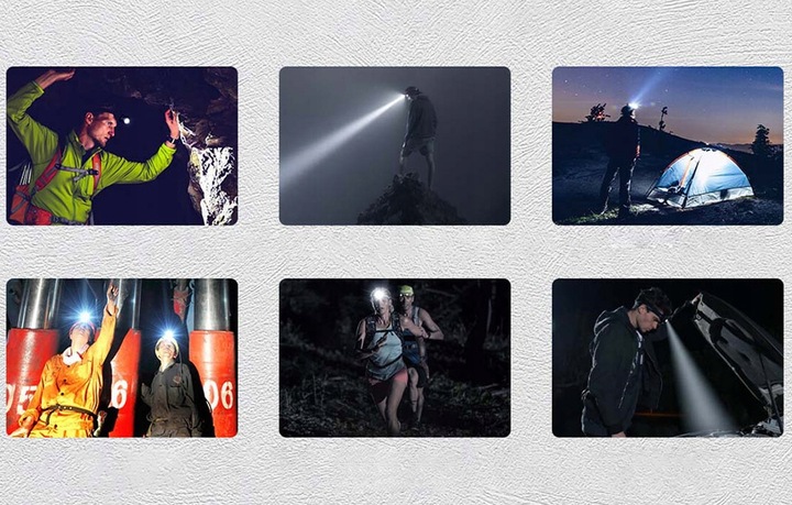 SUPERFIRE LATARKA CZOŁOWA AKUMULATOROWA CZOŁÓWKA LAMPKA NA GŁOWĘ LED 110LM