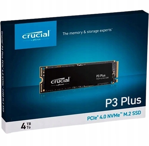 DYSK SSD CRUCIAL P3 PLUS M.2 2280 PCIe Gen4 NVMe 4TB CT4000P3PSSD8