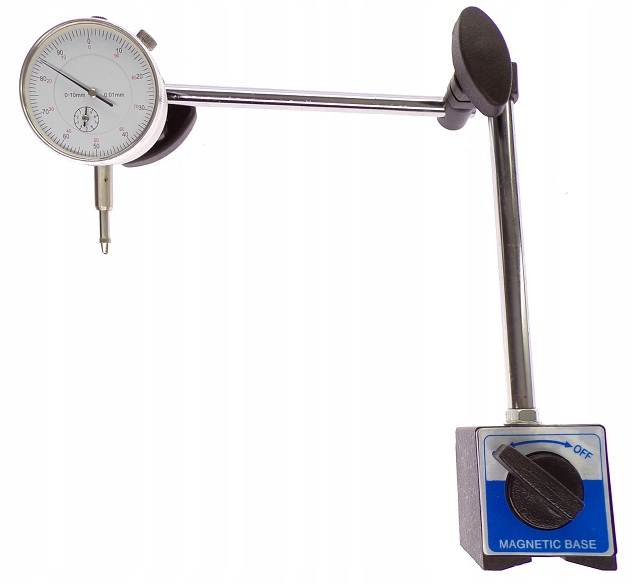 CZUJNIK ZEGAROWY 0-10 0,01 DO SPRAWDZANIA BICIA + UCHWYT STATYW MAGNETYCZNY
