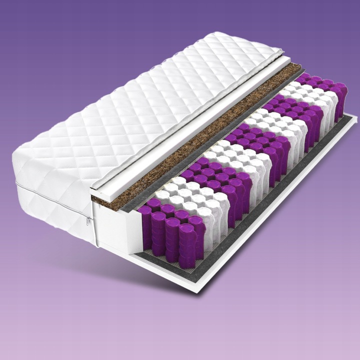 Materac 90x200 CocoPrime Sprężynowy Kieszeniowy Kokos H3/H4