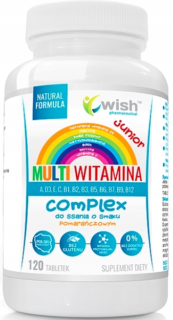 WISH Multiwitamina witaminy dla dzieci 120 tab.
