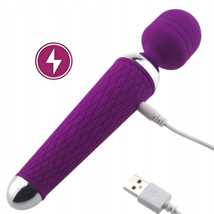 SILIKONOWY WIBRATOR, MOCNY MASAŻER ŁECHTACZKI, WAND - MEGA ORGAZM DO MASAŻU