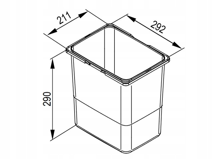 Kosz na śmieci PRAKTIKO sortownik segregator do szuflady 60 cm