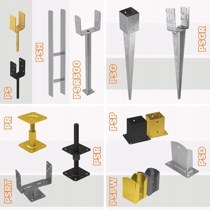 PODSTAWA SŁUPA REGULOWANA 100X100X100-150 MM KOTWA GWINTOWANA OCYNK