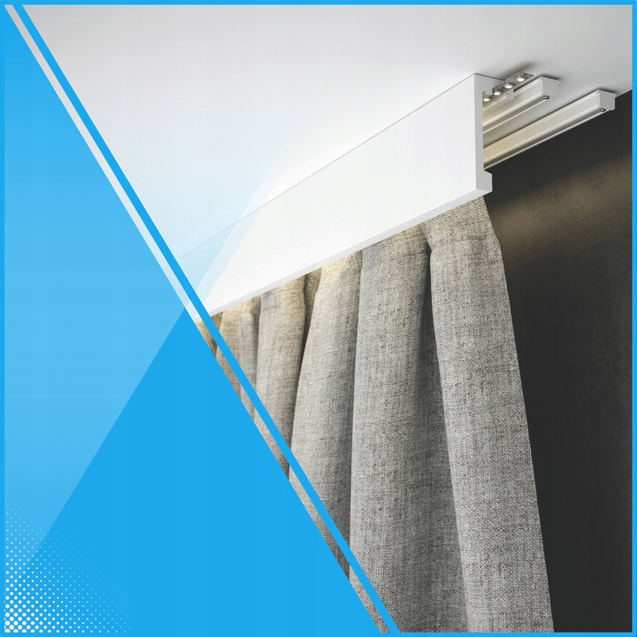 Maskownica Listwa Karniszowa Profil do LED Polimer Biała 10 x 200 cm