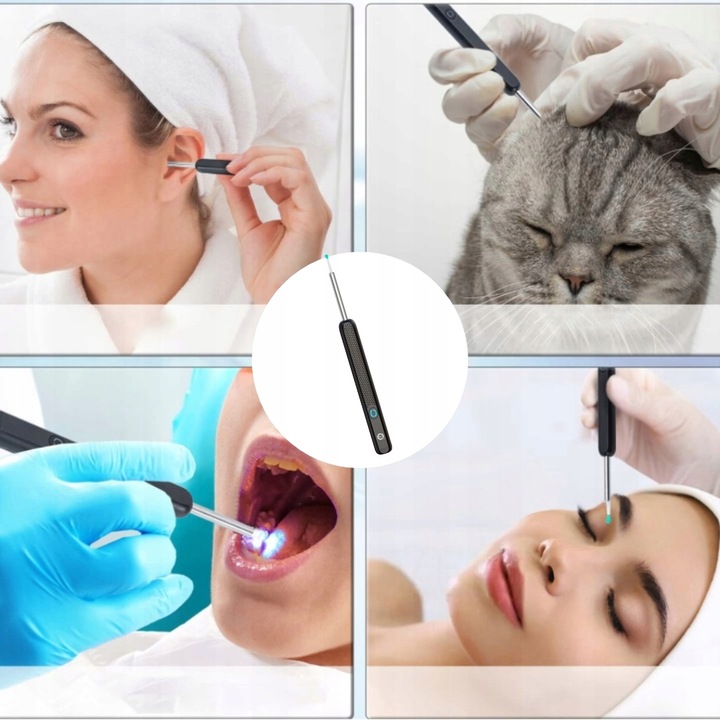 SMART OTOSKOP KAMERA CZYSZCZENIE USZU WOSK WIFI HD APLIKACJA ENDOSKOP