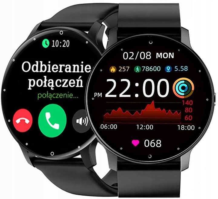 Zegarek Smartwatch Męski GRAVITY POLSKIE MENU PULS SMS KOLORY SMS FB