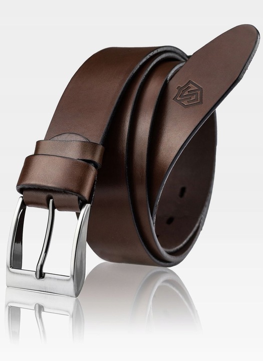 PASEK SKÓRZANY MĘSKI SZEROKI BRĄZOWY STEVENS Q2-V