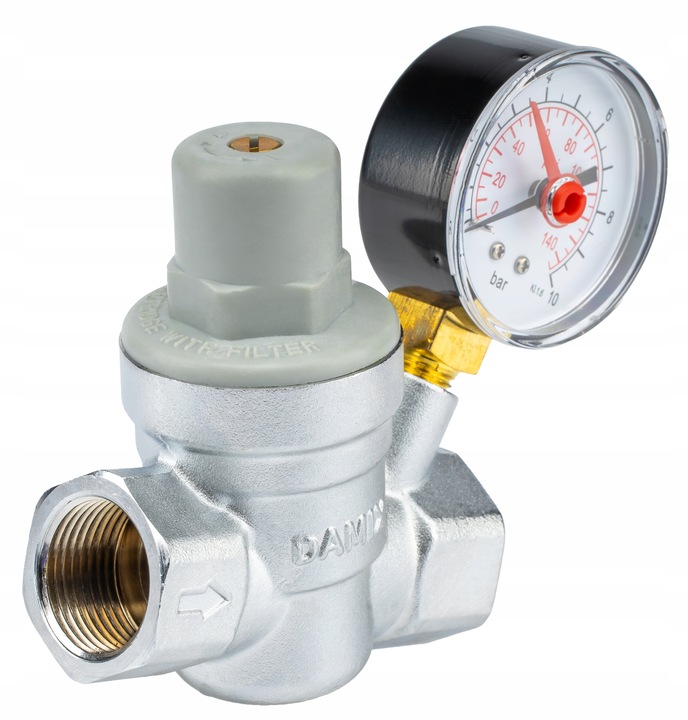 REDUKTOR CIŚNIENIA WODY Z MANOMETREM 3/4'' DN20 REGULATOR 1,5-6,5 BAR