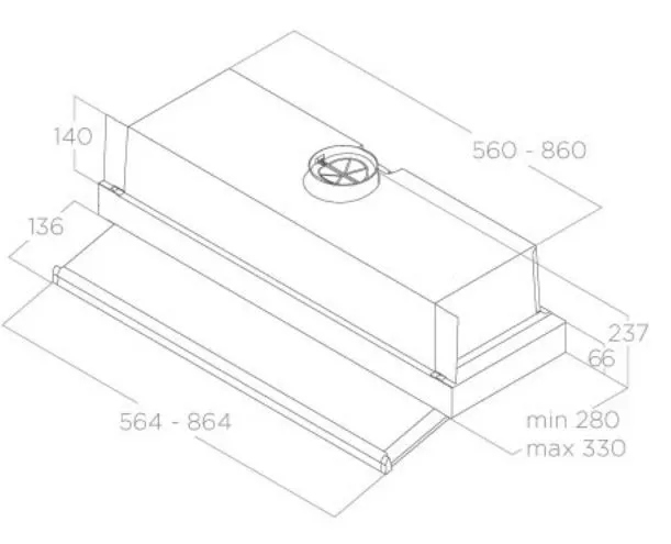 Okap do zabudowy Elica CIAK 2.0 GR/A/60