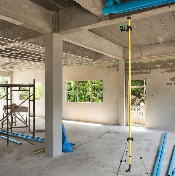 TYCZKA DO POZIOMICY LASEROWEJ 3 M STATYW LASER KRZYŻOWY KOLUMNA ROZPOROWA