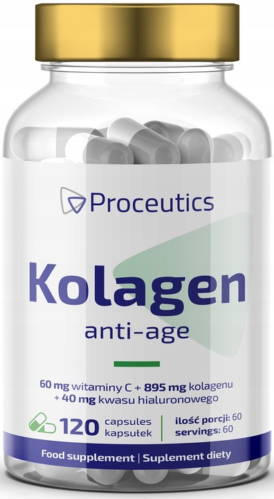 Kolagen Anti Age Wit C Hialuron 120kap Włosy Skóra