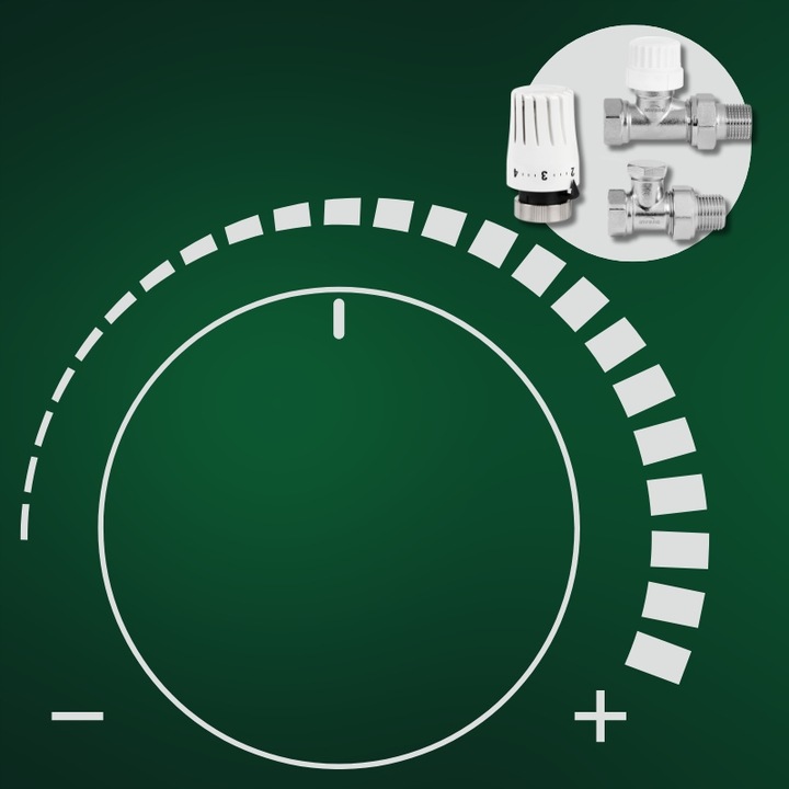ZESTAW TERMOSTATYCZNY PROSTY ZAWÓR ZASILAJĄCY POWROTNY GŁOWICA DO