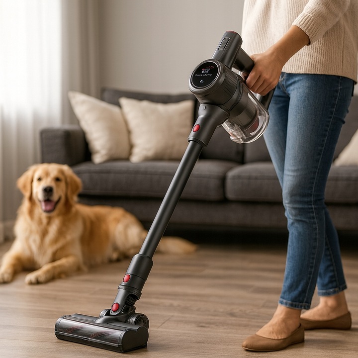 ODKURZACZ PIONOWY BEZPRZEWODOWY 31 kPa 400W HEPA Elektroszczotka LED