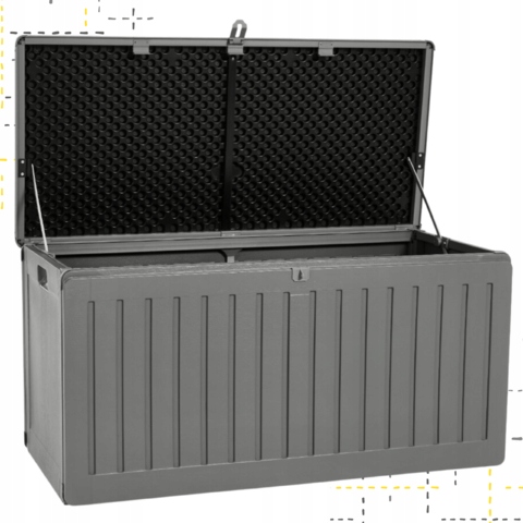 SKRZYNIA OGRODOWA 270 LITRÓW BALKONOWA KUFER SIEDZISKO 270L ANTRACYT