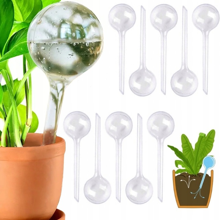 10x KULE NAWADNIAJĄCE DO KWIATÓW ROŚLIN DOZOWNIK WODY DO PODLEWANIA DOMOWY