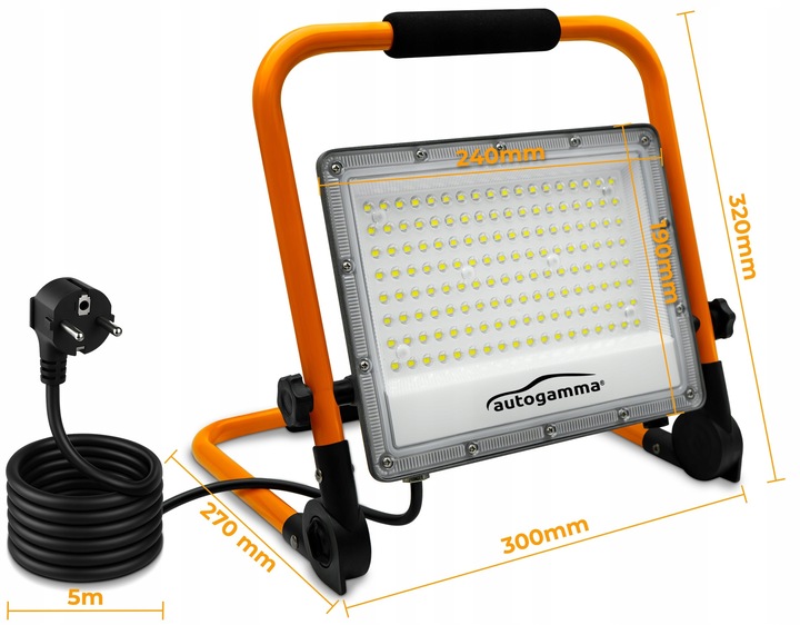 Halogen LED Naświetlacz Lampa 100W 10000LM 4000K Oświetlenie Garaż