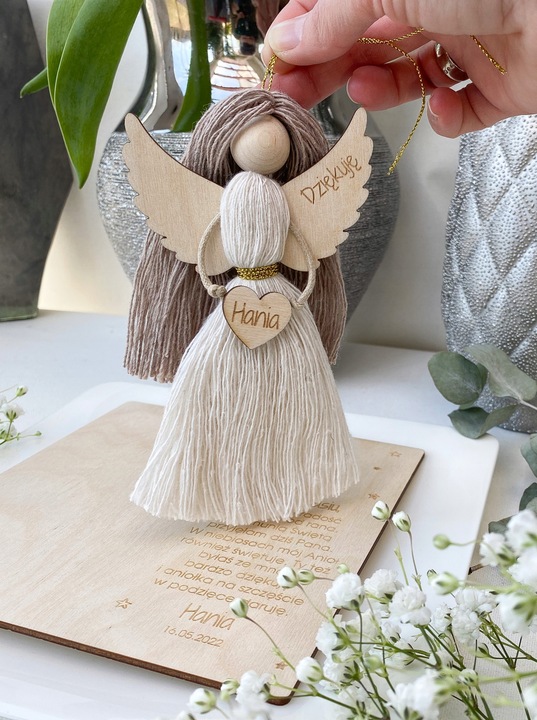 PODZIĘKOWANIE dla MATKI CHRZESTNEJ komunia ANIOŁEK MAKRAMA