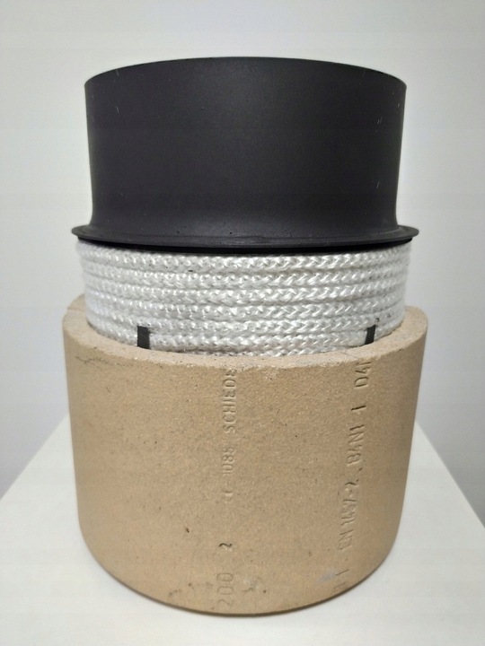 PRZEJŚCIE REDUKCJA NA KOMIN ceramiczny FI 180/200 CZARNA BLACHA 2 MM SZNUR