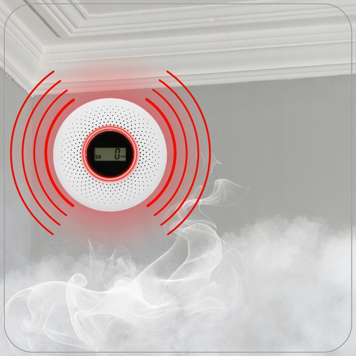 Czujnik Czadu i dymu Tlenku Węgla Detektor Alarm Wykrywacz Czadu