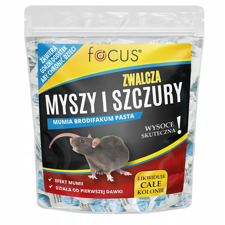 TRUTKA NA SZCZURY I MYSZY 1kg PASTA TRUCIZNA BRODIFAKUM DZIAŁA PO 1