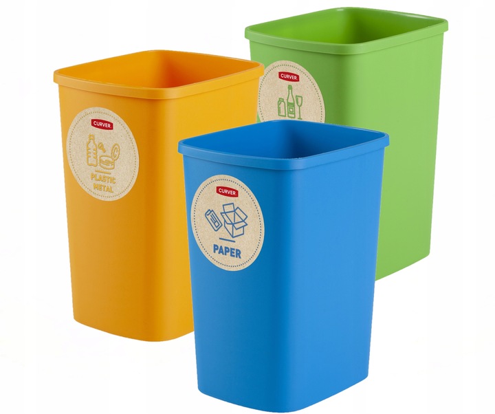 KOSZ POJEMNIK DO SEGREGACJI ŚMIECI 3X25L ŚMIETNIK