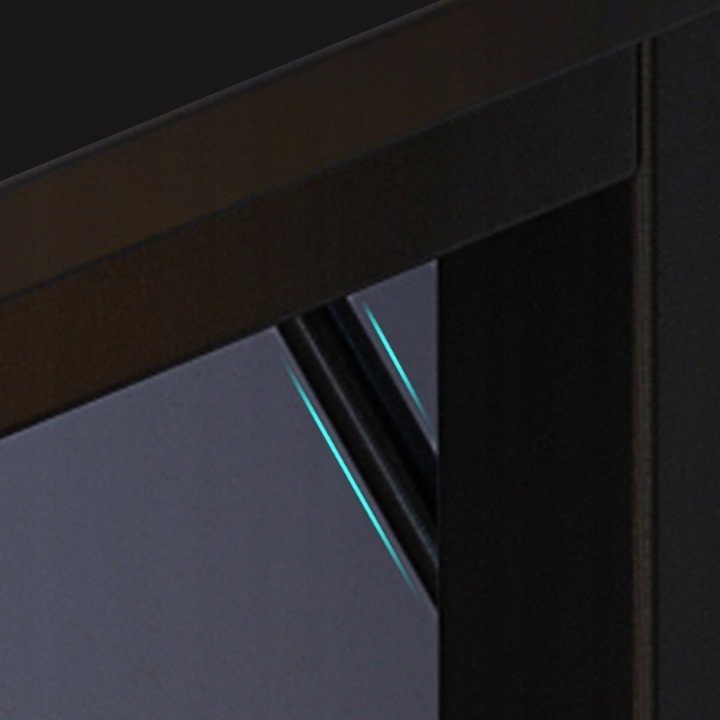 BIURKO NAROŻNE GAMINGOWE KOMPUTEROWE DUŻE NOWOCZESNE CZARNE 140 CM