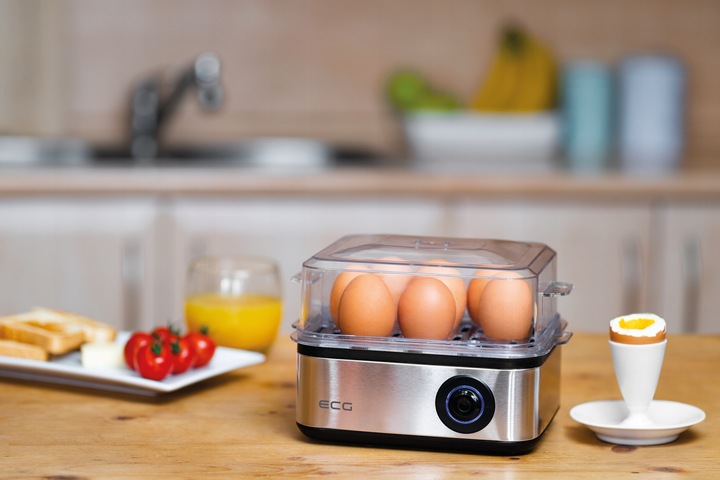 Jajowar ECG UV 5080 srebrny/szary 8 jajek gotowane, 4 jajka sadzone