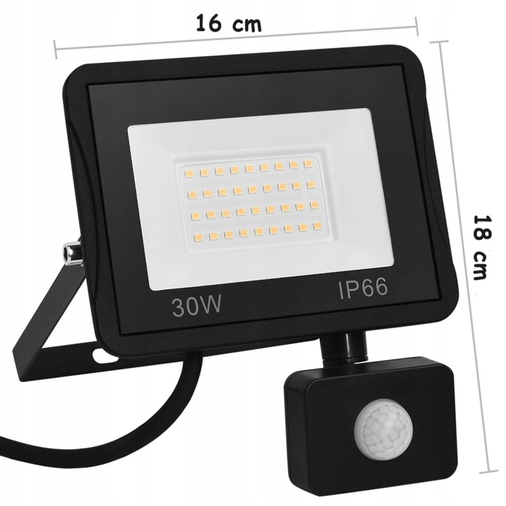 Naświetlacz LED SLIM 30W halogen czujnik ruchu zmierzchu reflektor halogen