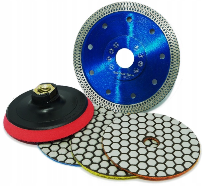 TARCZE ZESTAW DO CIĘCIA I SZLIFOWANIA GRESU PŁYTEK CERAMIKI SPIEKU