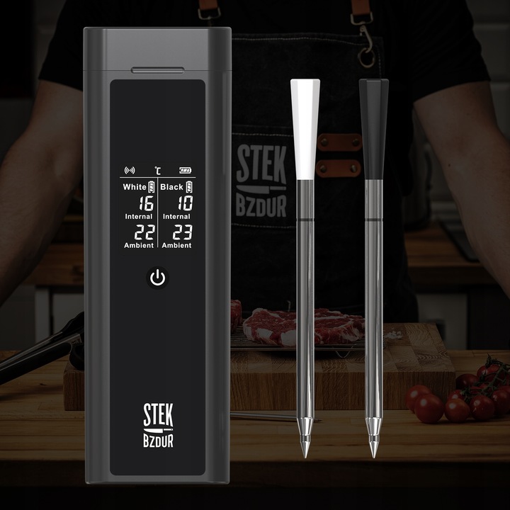 2x Bezprzewodowy Termometr Kuchenny Cyfrowy do Mięsa Steków STEK BZDUR