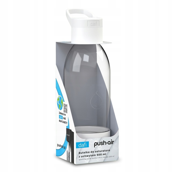 PushAir Butelka do Saturatora Dafi z Uchwytem Biała 0,5