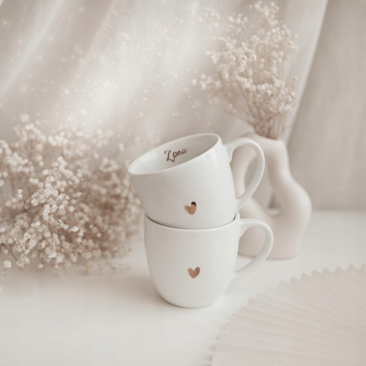 Prezent na ślub dla młodej pary Piękny zestaw porcelanowych kubków Mąż Żona