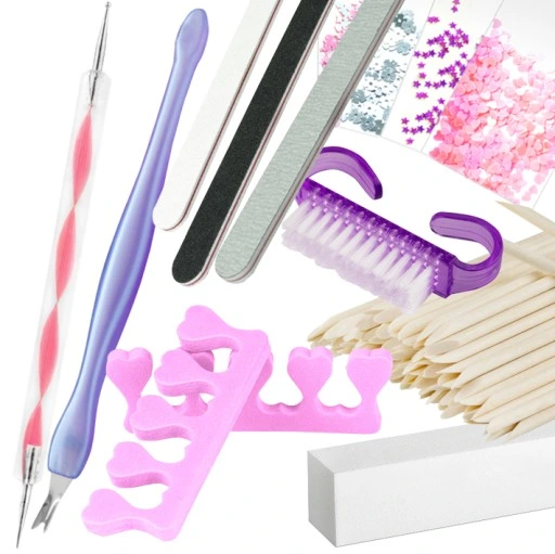 Zestaw MANICURE HYBRYDOWE Startowy do Paznokci LAMPA 48W LED UV AKCESORIA