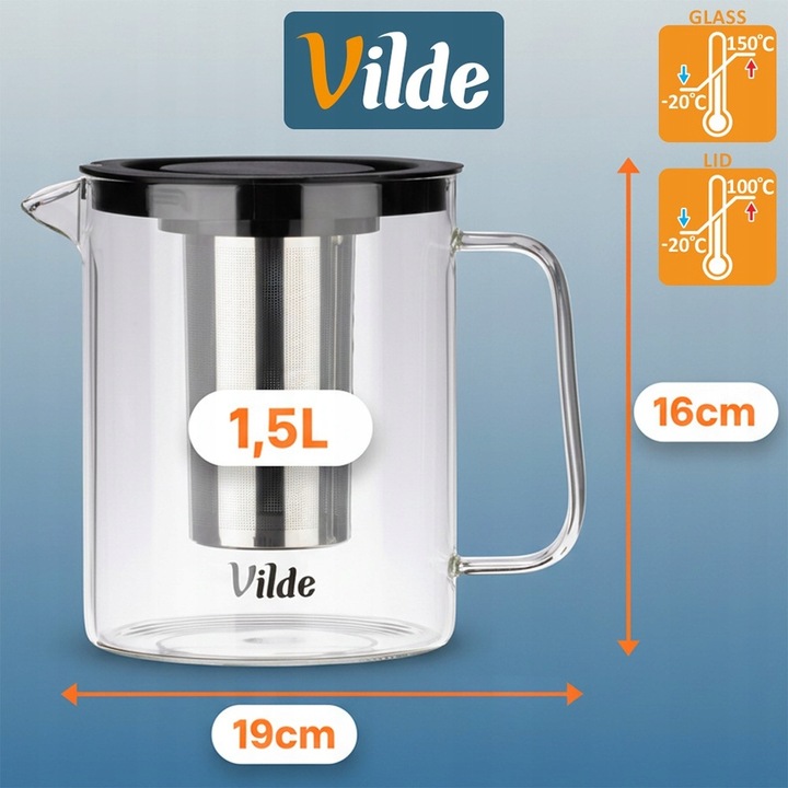 Zaparzacz DZBANEK Z ZAPARZACZEM sitkiem imbryk parzenia herbaty ziół 1,5L