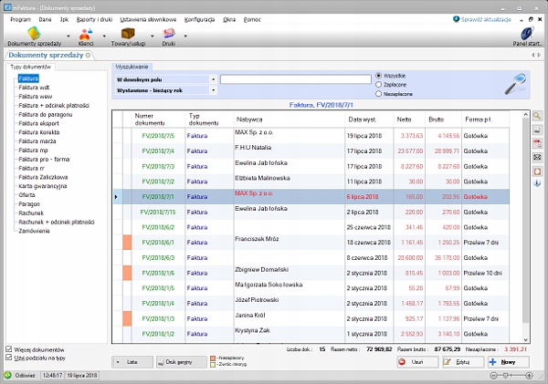 mFaktura Standard - program do faktur, fakturowania, licencja wieczysta