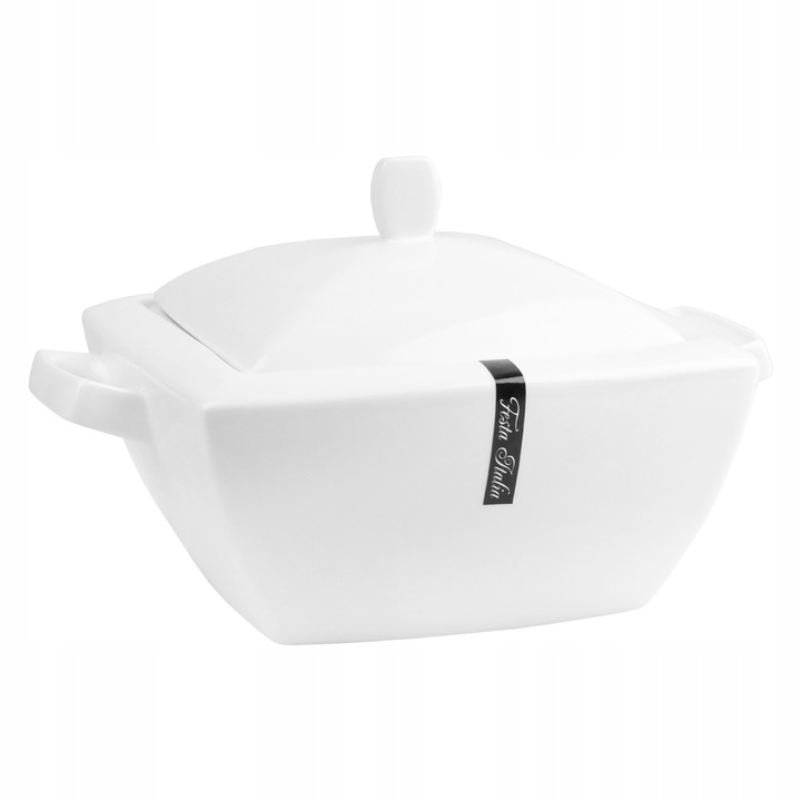 WAZA DO ZUPY BIAŁA 3,8L Z POKRYWKĄ WAZA DO ROSOŁU BARSZCZU BIAŁA